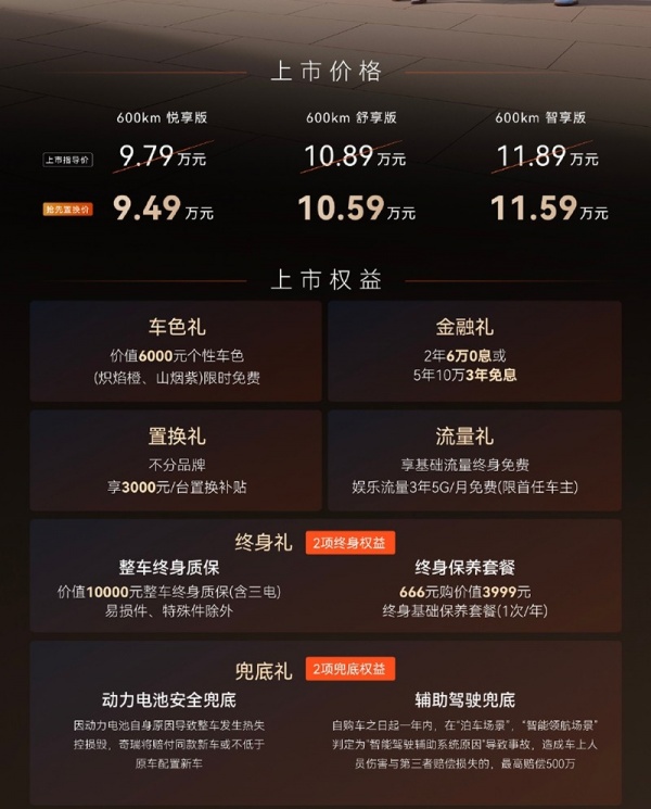 奇瑞风云T7上市 售价9.79-11.89万